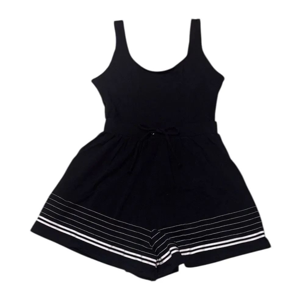 Newport News Vintage Sunstreak Black Romper Swimsuit, Swim shorts, 10